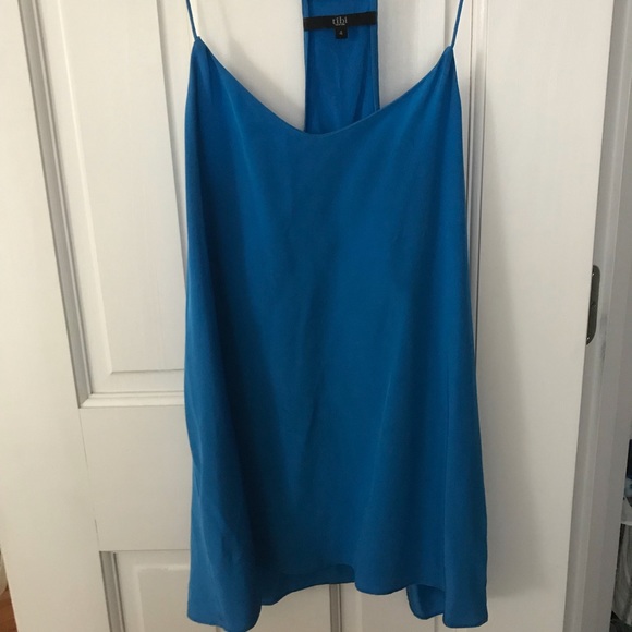 Tibi Blue Silk Solid Racerback - Picture 3 of 3